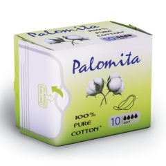 Palomita Pure Cotton Дневни дамски превръзки с крилца от естествен памук 10 бр