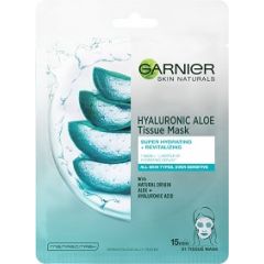 Garnier Skin Naturals Hyaluronic Aloe Хидратираща и освежаваща шийт маска за лице с алое1 брой