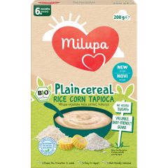 Milupa Био безмлечна каша с ориз, царевица и тапиока  6+М 200ГР