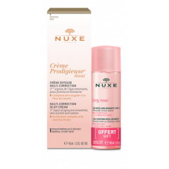 Nuxe Prodigieuse Мултикоригиращ копринен крем за нормална към суха кожа 40 мл + Nuxe Very Rose 3в1 Успокояваща мицеларна вода 40 мл Комплект