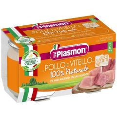 Plasmon Пюре от телешко с пилешко месо за деца 6М+ 80 гр 2 бр