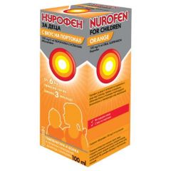 Нурофен Сироп за деца при висока температура и болка с вкус на портокал 100 мг/5 мл х100 мл