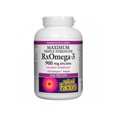 Natural Factors Maximum Triple Strength Rx Omega 3 поддържа сърдечно-съдовото здраве 900 мг х 150 софтгел капсули