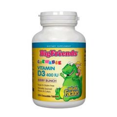 Natural Factors Big Friends витамин D3 за деца с плодов вкус 400IU х250 дъвчащи таблетки