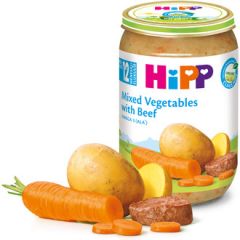 Hipp био микс зеленчуци с телешко месо 12М+ 220 гр