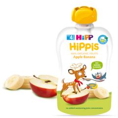 Hipp Hippis забавна закуска ябълка и банан 4М+ 100 гр