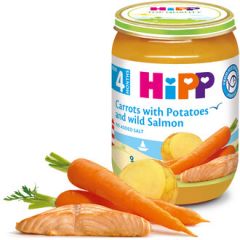 Hipp био пюре сьомга с ранни моркови и картофи 4М+ 190 гр