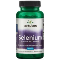 Swanson Selenium L-Selenomethionine Селен Л-селенометионин 100 мкг х200 капсули