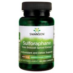 Swanson Sulforaphane from Broccoli Sprout Extract Сулфорафан екстракт от кълнове на броколи 400 мкг х60 капсули