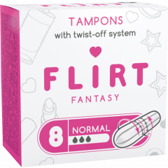 Flirt Fantasy Tampons Normal Twist Off Дамски Тампони нормал 3 капки 8 бр
