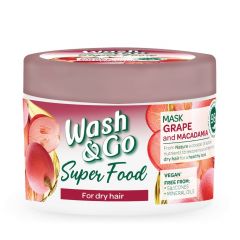 Wash & Go Super Food Маска за суха коса с грозде и макадамия 300 мл