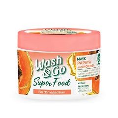 Wash & Go Super Food Маска за увредена коса с папая и моринга 300 мл