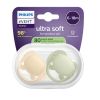 Avent Ultra Soft Ортодонтична залъгалка оранжево/зелено 6-18М x 2 броя